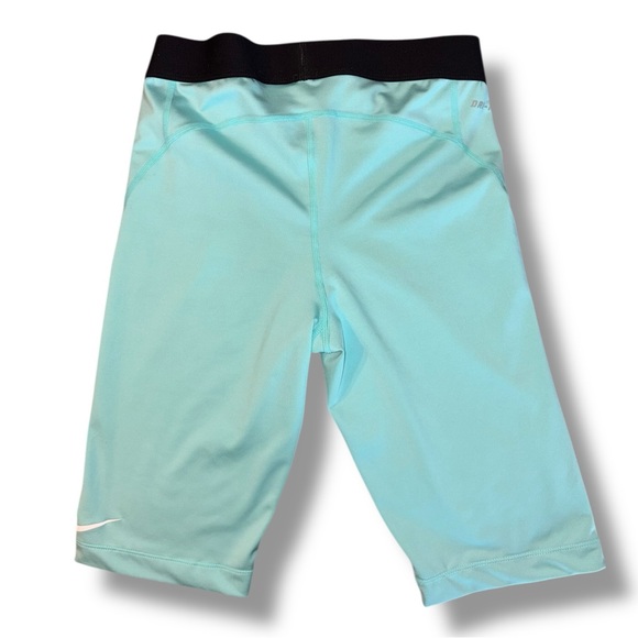 Nike Pro Dri-Fit Women's M Mint Green Compression Athletic Shorts 10” Inseam - Picture 3 of 5
